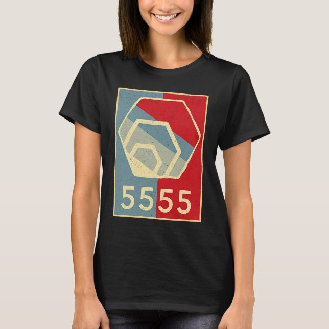 HEX Crypto by Richard Heart  5555 Days HEX Staking T Shirt (Framsida)