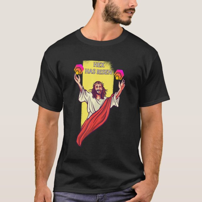Hex Crypto har fått ryptocurrency Jesus T Shirt (Framsida)