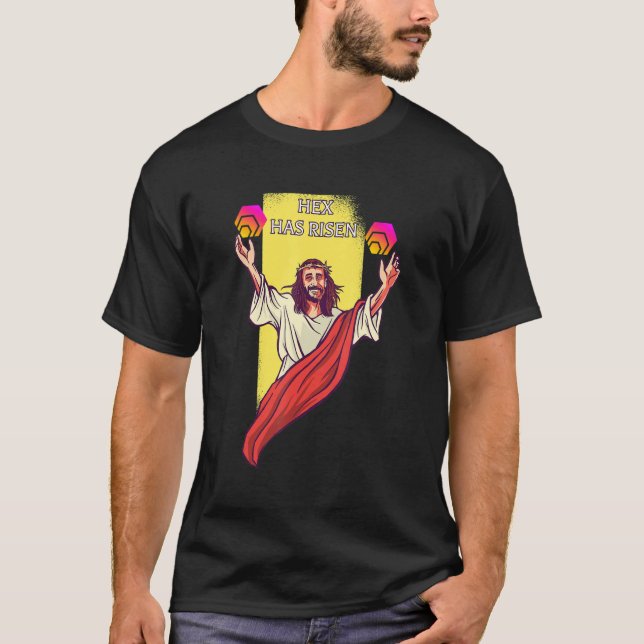 Hex Crypto har fått ryptocurrency Jesus T Shirt (Framsida)