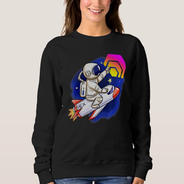 Hex Crypto Måne Man Cute Rocket Cryptocurrency Sta T Shirt (Framsida)
