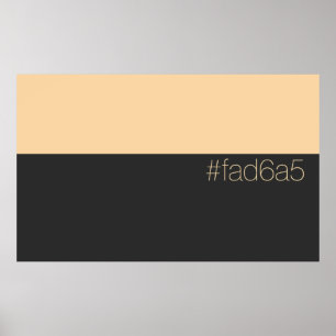 Hex FAD6A5 Varmt Ljus Orange Persika Minimalistisk Poster