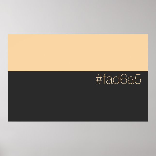 Hex FAD6A5 Varmt Ljus Orange Persika Minimalistisk Poster (Framsidan)