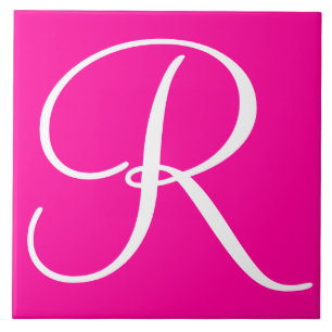 Hex ff0099 Färg, Monogram keramiskt plattor Kakelplatta