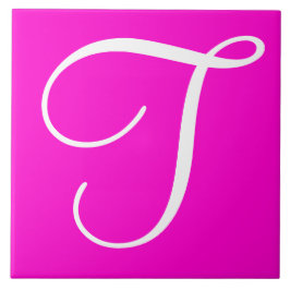 Hex ff00cc Färg Number Monogram Ceramic Tile Kakelplatta