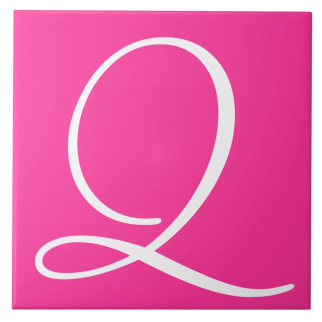 Hex ff3399 Färg, Monogram keramiskt plattor Kakelplatta (Framsidan)