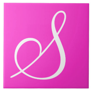 Hex ff33cc Färg Number Monogram Ceramic Tile Kakelplatta