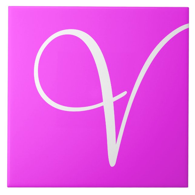 Hex ff33ff Färg, Monogram keramiskt plattor Kakelplatta (Framsidan)