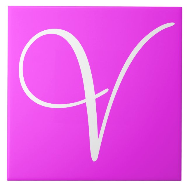 Hex ff33ff Färg, Monogram keramiskt plattor Kakelplatta (Framsidan)