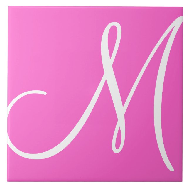 Hex ff66cc Färg, Monogram keramiskt plattor Kakelplatta (Framsidan)