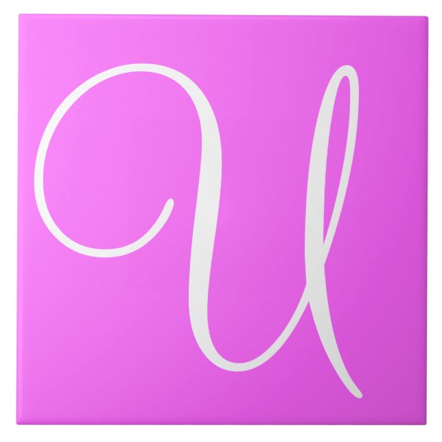 Hex ff66ff Färg, Monogram keramiskt plattor Kakelplatta (Framsidan)