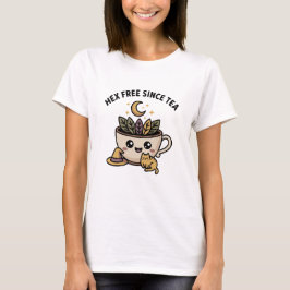 Hex Free Mysigt Witch Herbal Tea med katt T Shirt