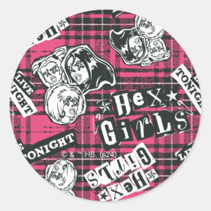Hex Girls Punk Play Mönster Runt Klistermärke