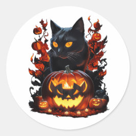 Hex, Halloween-katt T-shirt Runt Klistermärke