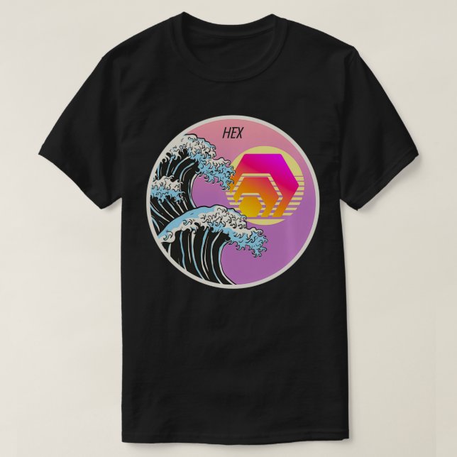 HEX Japanese Art Wave Crypto Cryptocurrency Logo  T Shirt (Design framsida)