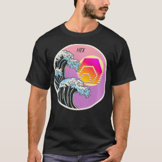 HEX Japanese Art Wave Crypto Cryptocurrency Logo  T Shirt