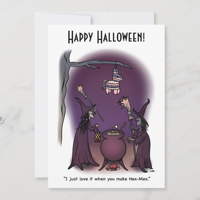 Hex Mex Halloween Holiday Flat Card Julkort (Framsida)