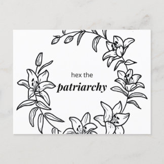 Hex Patriarchy - Lily Flower Postcard Vykort