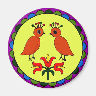 Hex Sign 2-fåglar Magnet