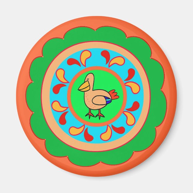 Hex Sign Bird Magnet (Framsidan)