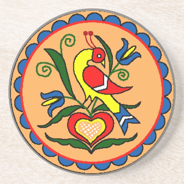 Hex Sign Dutch Bird Underlägg (Framsidan)