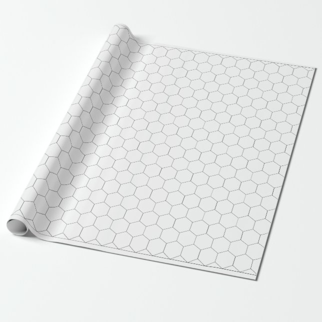 Hex Spelpapperrulle - Hexagoner  Presentpapper (Utrullad)