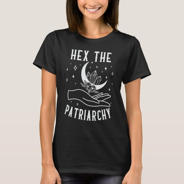 Hex The Patriarchy Feminist Tarot Witch Feminism T Shirt (Framsida)