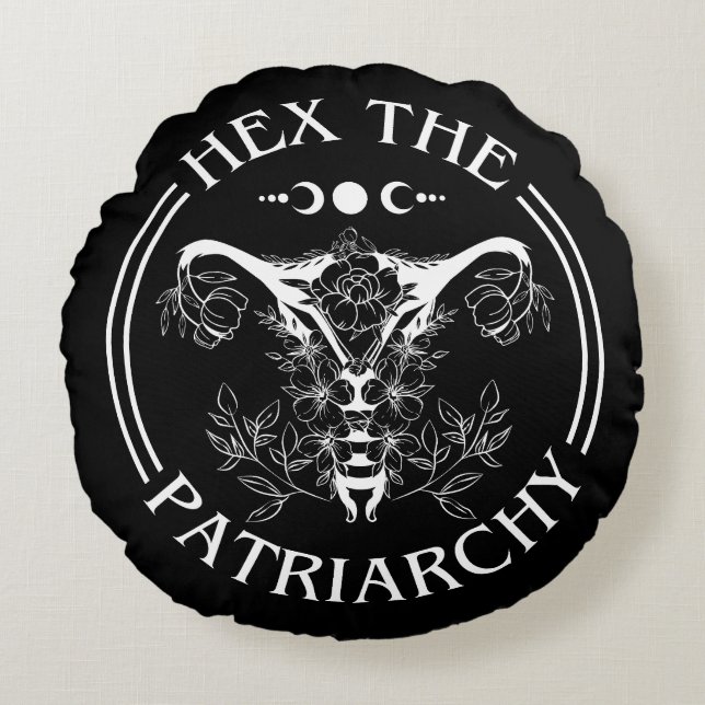 Hex the Patriarchy Rund Kudde (Framsidan)