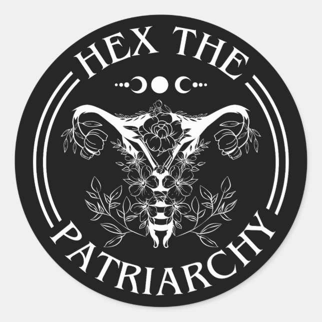 Hex the Patriarchy Runt Klistermärke (Framsida)