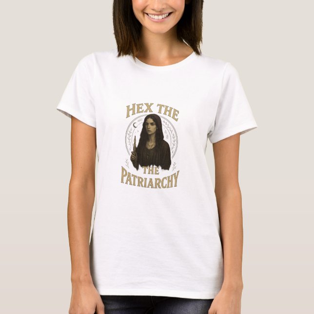 Hex the Patriarchy – Wiccan Witch Illustration  T Shirt (Framsida)
