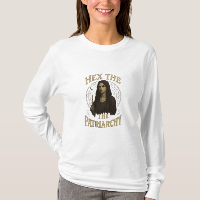 Hexa patriarkatet – Wicca-illustration av häxa T Shirt (Framsida)