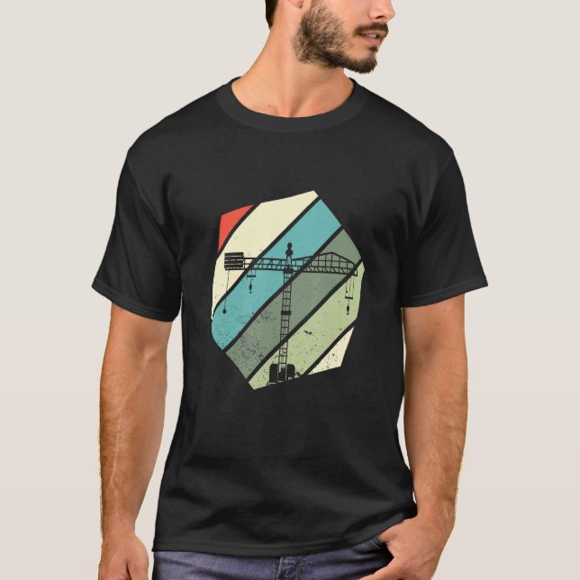 Hexa Retro tung utrustning operatör kranförare T Shirt (Framsida)