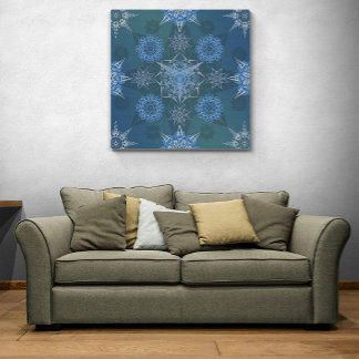 Hexa triangles yantra petals inscription canvastryck