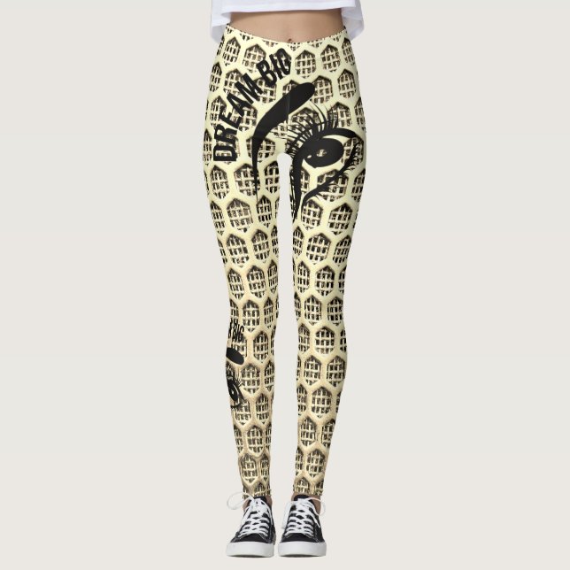 HexaFlow Mesh Leggings - Fet i Gult (Framsida)
