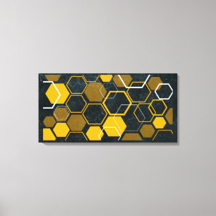 HexaFlux: Futuristiska Hexagonflöde Canvastryck