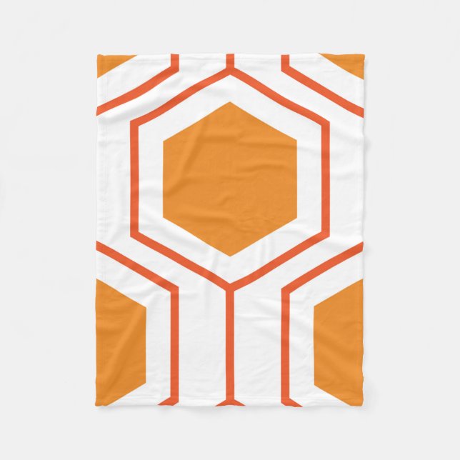 Hexagon abstract geometrical pattern in orange and fleecefilt (Framsidan)