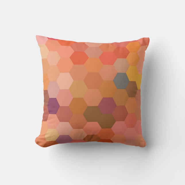 Hexagon Abstrakt Art | Modern geometrisk Mönster 2 Kudde (Framsida)