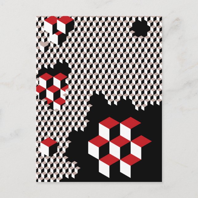 Hexagon abstrakt geometrisk design vykort (Framsida)