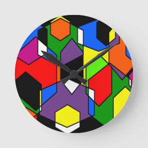 Hexagon Bauhaus Rund Klocka
