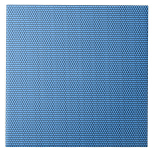 Hexagon Blue Black Mönster Kakelplatta