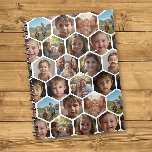 Hexagon Familj Foto Collage Anteckningsbok (Skapare uppladdad)