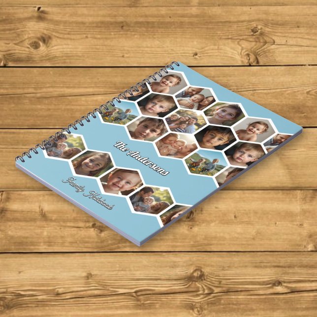 Hexagon Familjefotokollage Anteckningsbok (Skapare uppladdad)