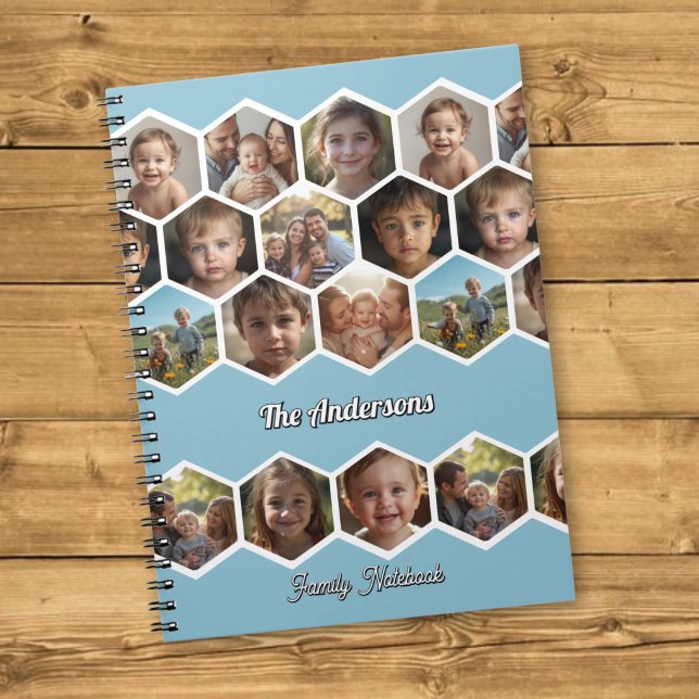 Hexagon Familjefotokollage Anteckningsbok (Skapare uppladdad)
