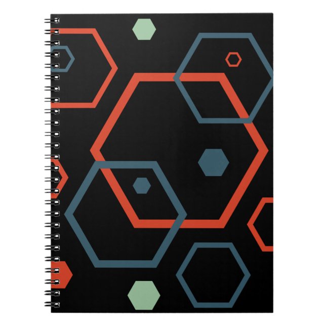 Hexagon Geometric Mönster Anteckningsbok (Framsidan)