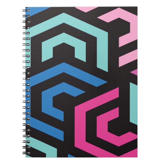 Hexagon Geometric Mönster Anteckningsbok (Framsidan)