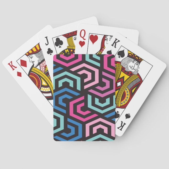 Hexagon Geometric Mönster Casinokort (Baksidan)