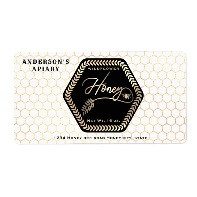 Hexagon gren-bihonungsbin burk fraktsedel (Framsidan)