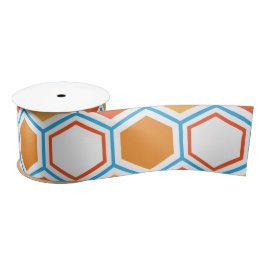 Hexagon in orange, blue and white