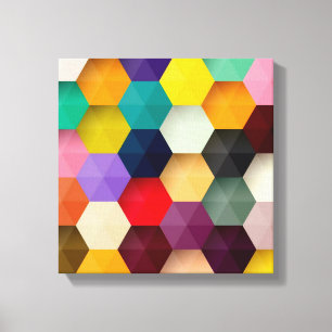Hexagon kanvastryck