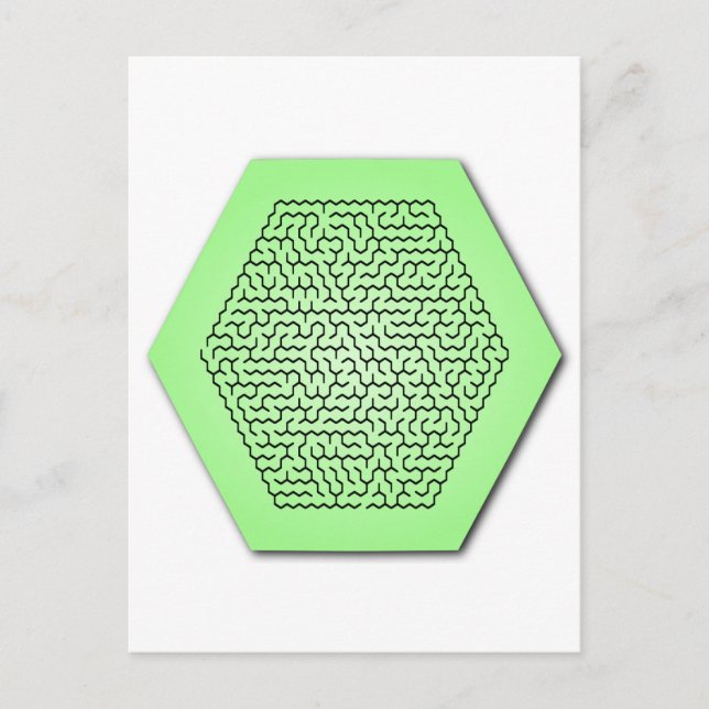 Hexagon Maze Vykort (Framsida)