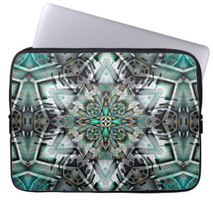 Hexagon med vänsterbanner och graffiti, digital laptop fodral